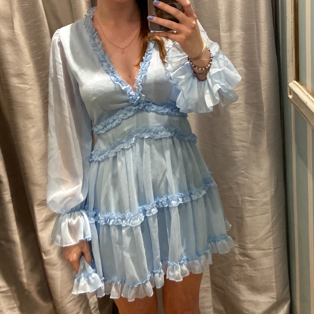 The Vintage Shop boutique light blue dress size small